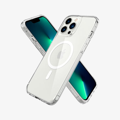 ACS03210 - iPhone 13 Pro Max Case Ultra Hybrid Mag Safe Compatible in white showing the back